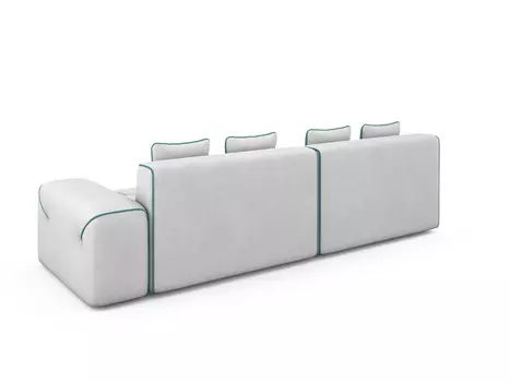 Угловой диван-кровать Portu левый светло-серого цвета