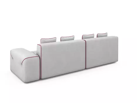 Угловой диван-кровать Portu левый светло-серого цвета