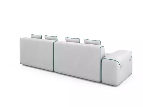 Угловой диван-кровать Portu правый светло-серого цвета