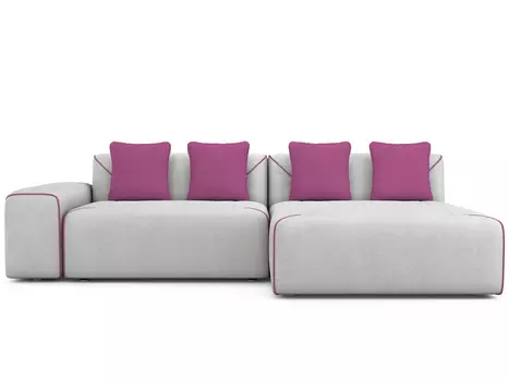 Угловой диван-кровать Portu правый светло-серого цвета