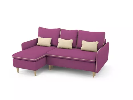 Угловой диван-кровать Ron левый пурпурного цвета