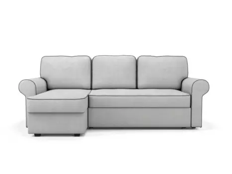 Угловой диван-кровать Tulon левый светло-серого цвета