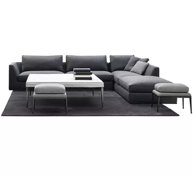 Угловой диван Richard Sofa серого цвета