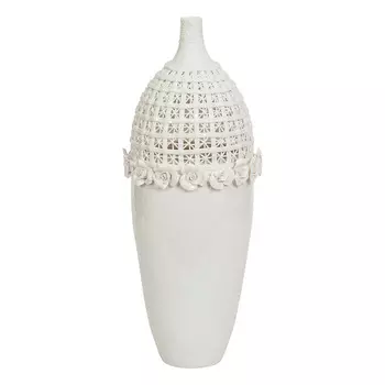 Ваза декоративная вуаль цвета айвори