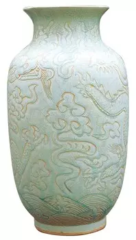 Ваза керамическая голубая