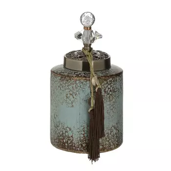 Ваза с крышкой зеленого цвета