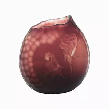 Ваза стеклянная(бордовая)