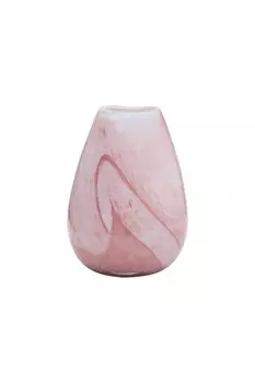 Ваза стеклянная розовая