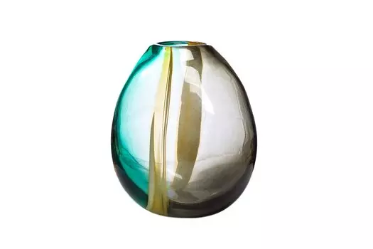 Ваза стеклянная желто-зеленая