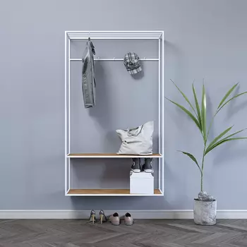 Вешалка в прихожую Hallra 2 Black светлый дуб
