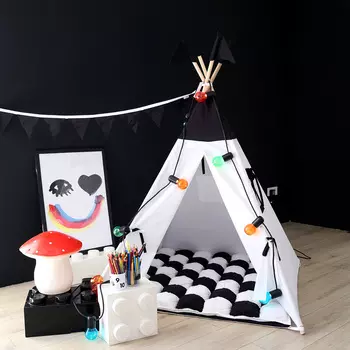 Вигвам для детей с окном и карманом Black&amp;Amp;White