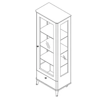 Витрина (правая) Mestre в отделке махагон