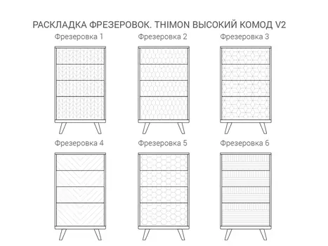 Высокий комод Thimon v2 голубого цвета
