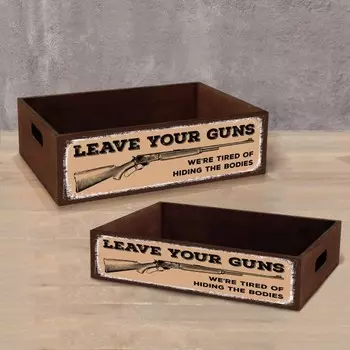 Ящик для хранения Leave Your Guns с оригинальным принтом