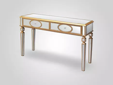 Зеркальная консоль с двумя выдвижными ящиками