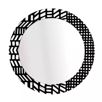 Зеркало Etro с черно-белым принтом