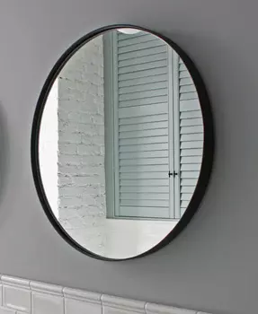 Зеркало Metal-1 в тонкой металлической раме d80