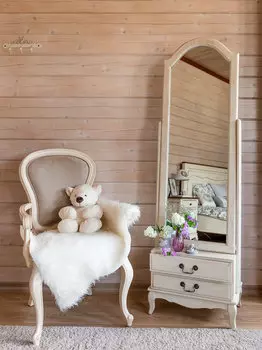 Зеркало напольное из ясеня и березы