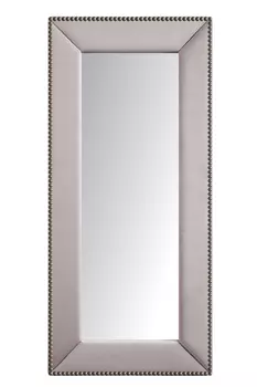 Зеркало напольное с гвоздиками серо-розовое