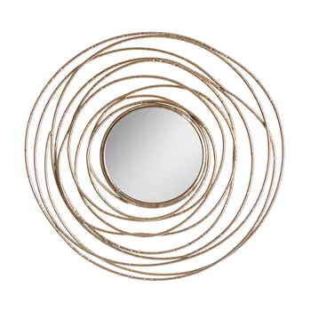 Зеркало настенное в металлической раме золотого цвета