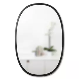 Зеркало овальное Hub в раме из чёрного каучука