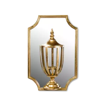 Зеркало с подсвечником Cogitatio золотого цвета