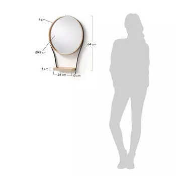 Зеркало с полкой Barlow из фанеры