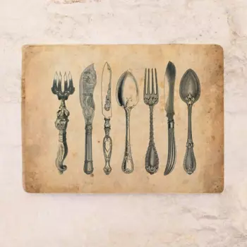 Жестяная табличка столовые приборы 30х40