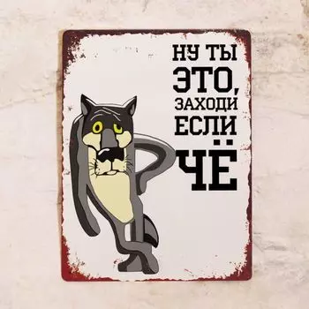 Жестяная табличка заходи если чё 30х40