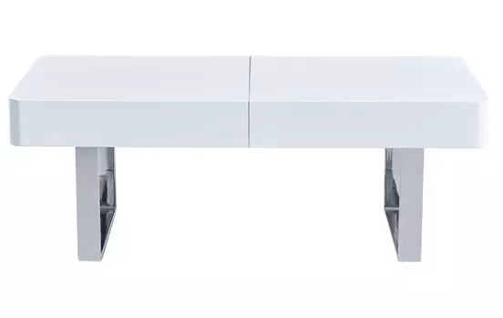 Журнальный раскладной стол белого цвета