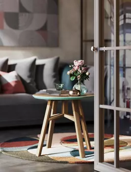 Журнальный стол Mack осветлённый дуб / бежевый