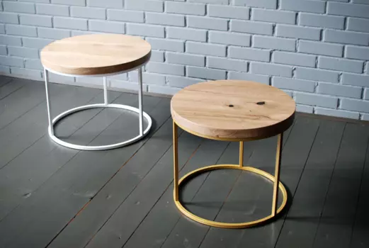 Журнальный стол o Gold с подстольем золотистого цвета