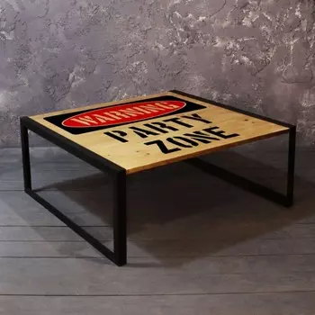 Журнальный стол Party Zone из массива сосны и стали
