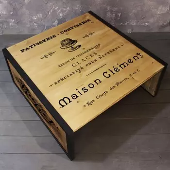 Журнальный стол Retro Cafe из массива сосны и стали