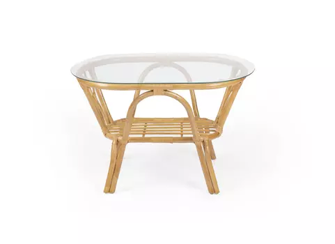 Журнальный стол Roma со стеклянной столешницей мед