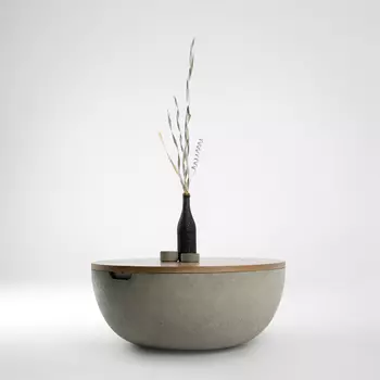 Журнальный столик авиапарк с деревянной столешницей