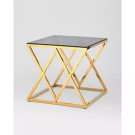 Журнальный столик инсигния из металла и стекла