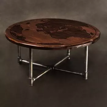 Журнальный столик карта с принтом на столешнице