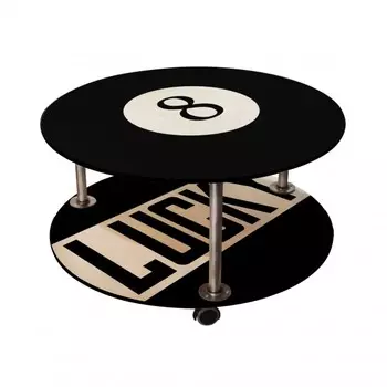 Журнальный столик Lucky на колесиках c принтом на столешнице