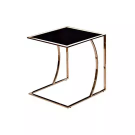 Журнальный столик приставной с черной столешницей из стекла