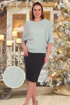 Блуза трикотажная Асимметрия (ментоловая)