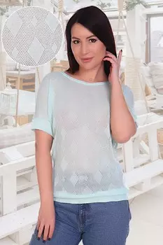 Блуза трикотажная Ажур (ментоловая)