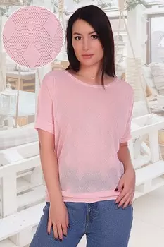 Блуза трикотажная Ажур (розовая) рр