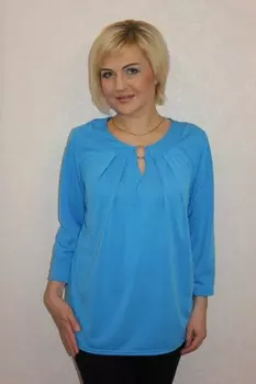 Блуза трикотажная Катрина (голубая)