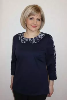 Блуза трикотажная Клаудия (синяя) рр