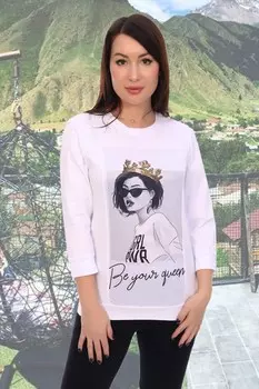 Блуза трикотажная Королева (белая)