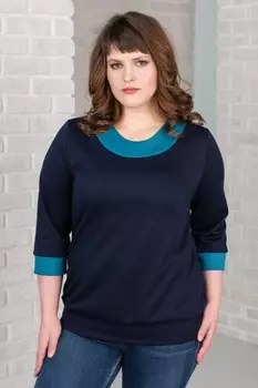 Блуза трикотажная Люда (темно-синяя)