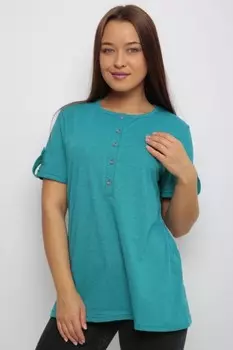 Блуза трикотажная Нола (бирюзовая)