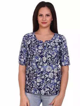 Блуза трикотажная Ранда (синяя) рр