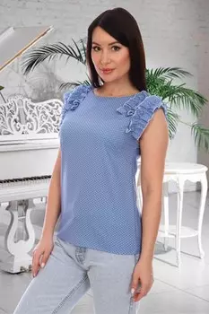 Блуза трикотажная Вилена (голубая)